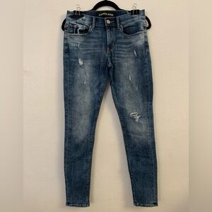 Express - Size 4 Regular - Women’s Blue Distressed Skinny Jeans